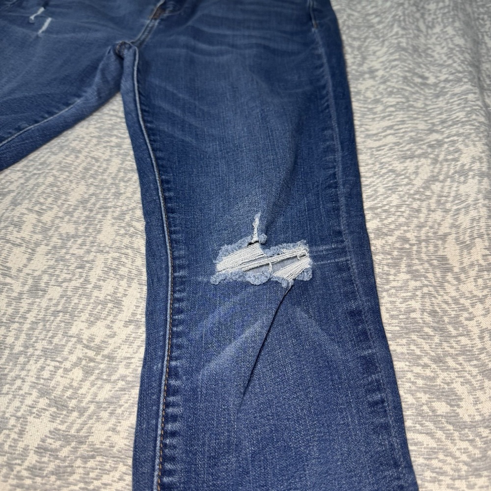 Simple Society Womens Distressed Blue Jeans Size 11/30 Skinny Straight Ripped - Picture 4 of 7